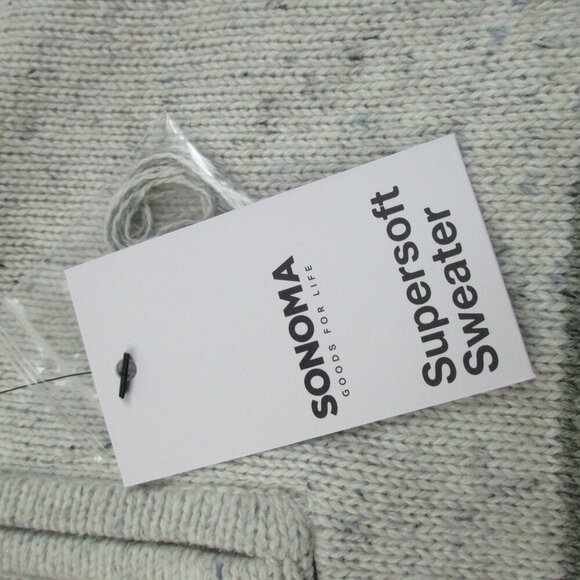 Sonoma Goods For Life Sweater Mens 2XL Gray Beige Ribbed Hem Super Soft 1/4 Zip - Picture 7 of 11